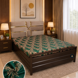 Metal Bed with Hydraulic Storage & Brown Finish | Without Mattress